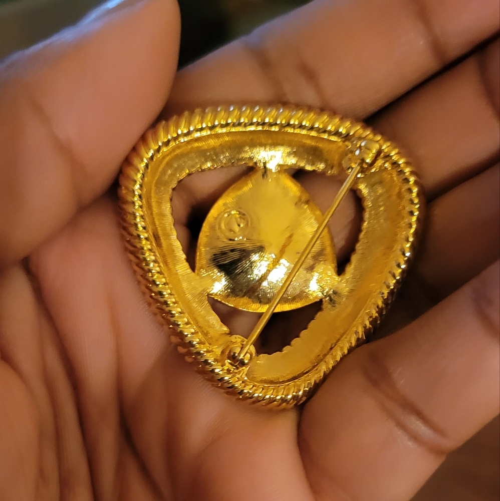 Swarovski Ruby Red Crystal Geometric Brooch Pin R… - image 2